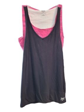 Everlast Black Racerback Tank with Pink Sports Bra Insert - Size L